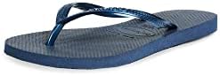 Havaianas Women's Slim Flip Flops Sandals - Navy Blue, 7/8