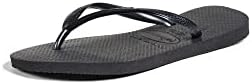 Havaianas Women's Slim Flip Flops - Spring and Summer Pool Sandals for Women - Black, 6
