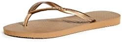 Havaianas Women's Slim Flip Flops - Spring and Summer Pool Sandals for Women - Bronze, 7/8