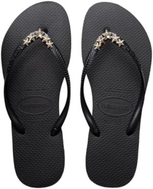 Havaianas Women's Slim Black Stars Flip-Flop