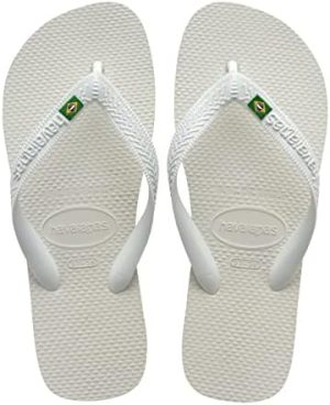 Havaianas Men's Brazil Flip Flop Sandal, White, 13 M US