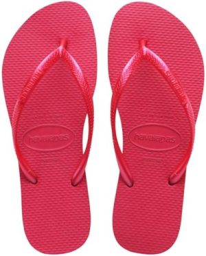 Havaianas Women's Slim Flip Flops - Spring And Summer Pool Sandals for Women - Pink Fever, 7/8